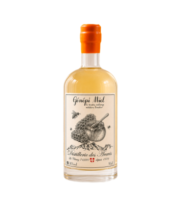 Bouteille de Génépi Miel de la Distillerie des Aravis.