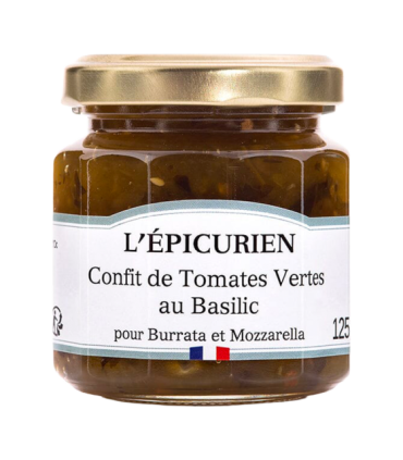 Pot de confit de tomate verte au basilic L’Épicurien.