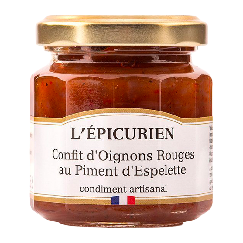 Pot de confit Oignon rouge Piment d’Espelette L’Épicurien.