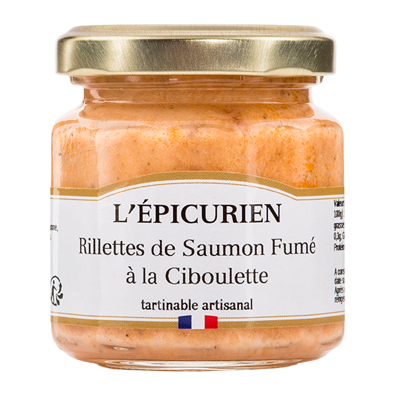 Pot de rillettes de saumon à la ciboulette L’Épicurien.