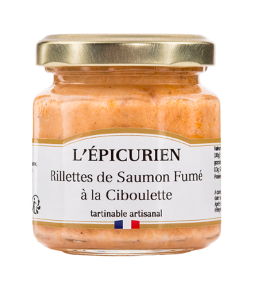 Pot de rillettes de saumon à la ciboulette L’Épicurien.