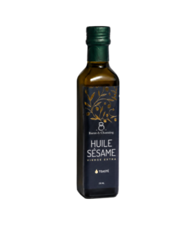 Bouteille d’huile de sésame Baron Chassaing.