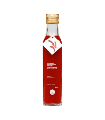 Bouteille de vinaigre Piment d’Espelette Moulins de Bresse.