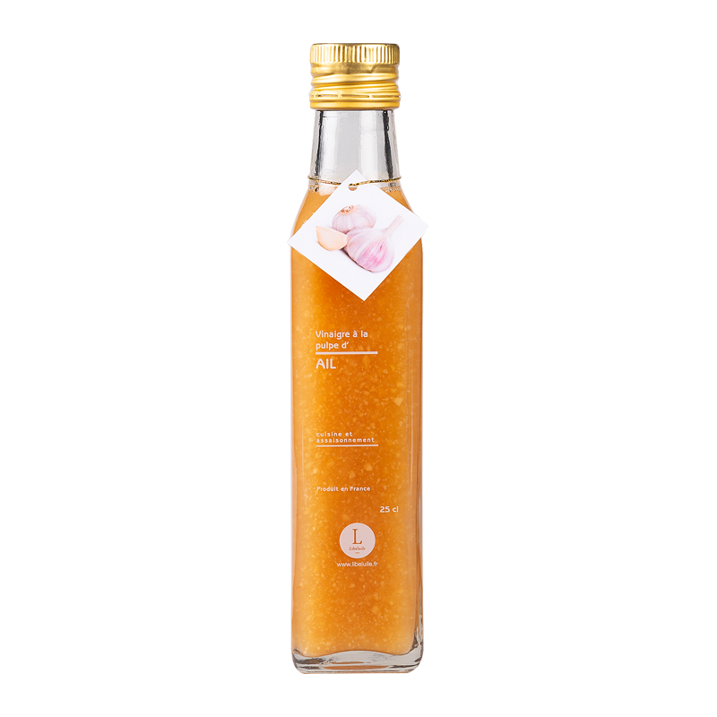 Bouteille de vinaigre Ail Moulins de Bresse.