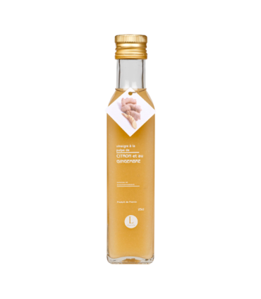 Bouteille de vinaigre Citron Gingembre Moulins de Bresse.