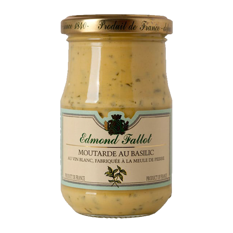 Pot de moutarde au basilic Edmond Fallot.