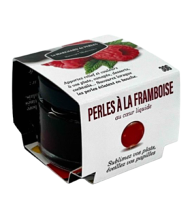 Pot de Perles de Saveurs Framboise Saveurs Modernes, avec son étui.
