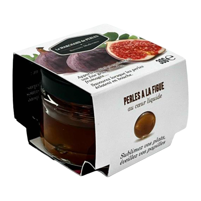 Pot de Perles de Saveurs Figue Saveurs Modernes, avec son étui.