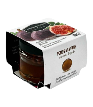 Pot de Perles de Saveurs Figue Saveurs Modernes, avec son étui.