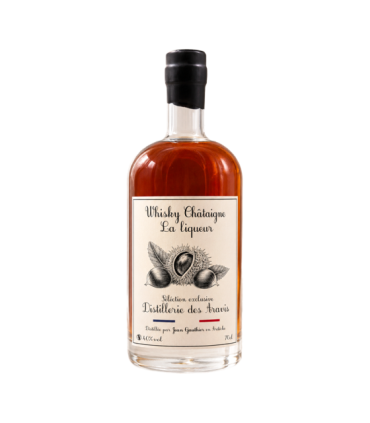 Bouteille de Whisky Châtaigne de la Distillerie des Aravis.
