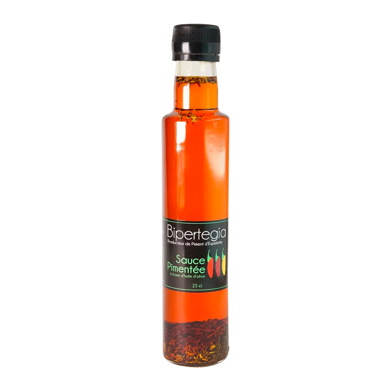 Bouteille de sauce pimentée à l’huile d’olive Bipertegia.