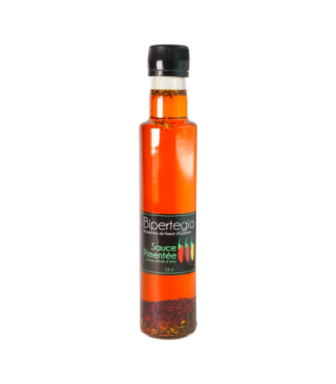 Bouteille de sauce pimentée à l’huile d’olive Bipertegia.