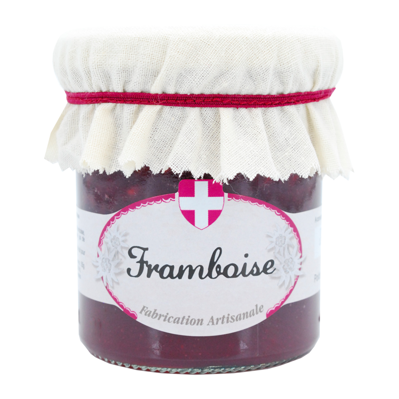 Pot de confiture de framboise Savoa.