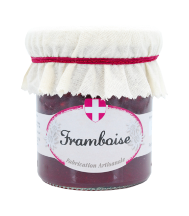 Pot de confiture de framboise Savoa.