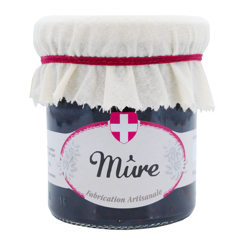 Pot de confiture de mûres Savoa.