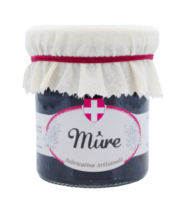 Pot de confiture de mûres Savoa.