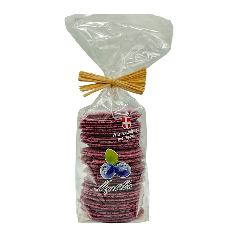 Sachet de bricelets à la myrtille L’Atelier des Gourmets.