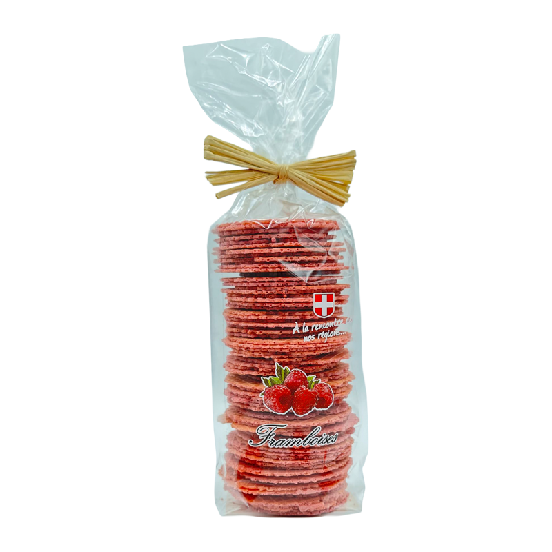 Sachet de bricelets à la framboise L’Atelier des Gourmets.