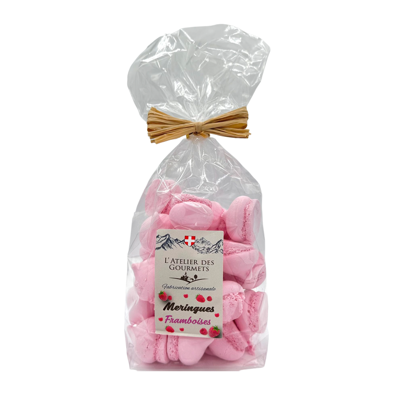 Sachet de meringues à la framboise L’Atelier des Gourmets.