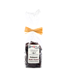 Sachet de guimauves Framboise Myrtille Chocolat noir L’Atelier des Gourmets.