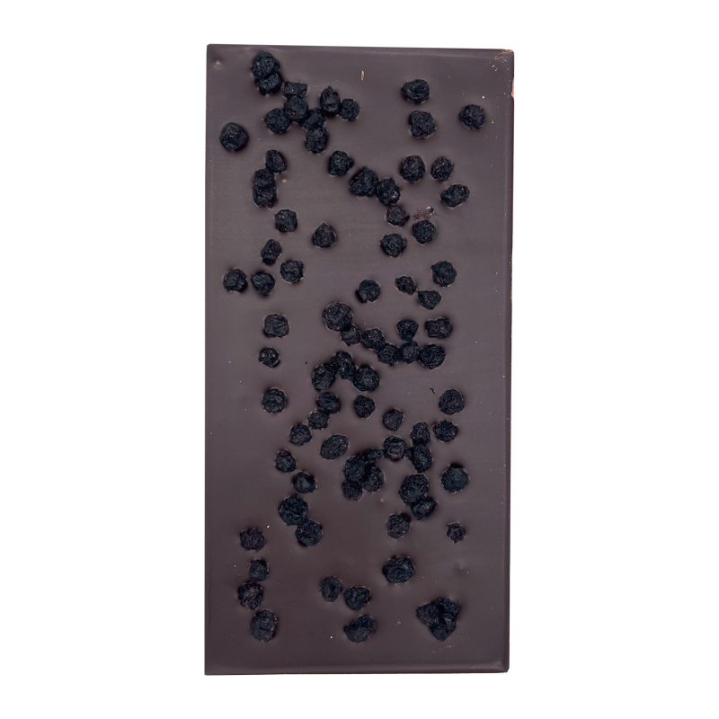 Tablette de chocolat noir à la myrtille L’Atelier des Gourmets.