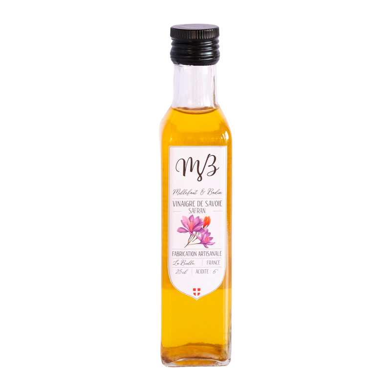 Bouteille de vinaigre Safran Milefaut & Badin.