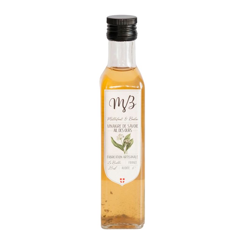 Bouteille de vinaigre Ail des ours Milefaut & Badin.